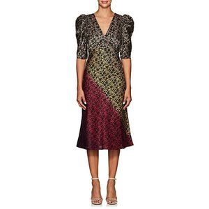 NWT Saloni Colette Floral-Gradient Dress Size 4